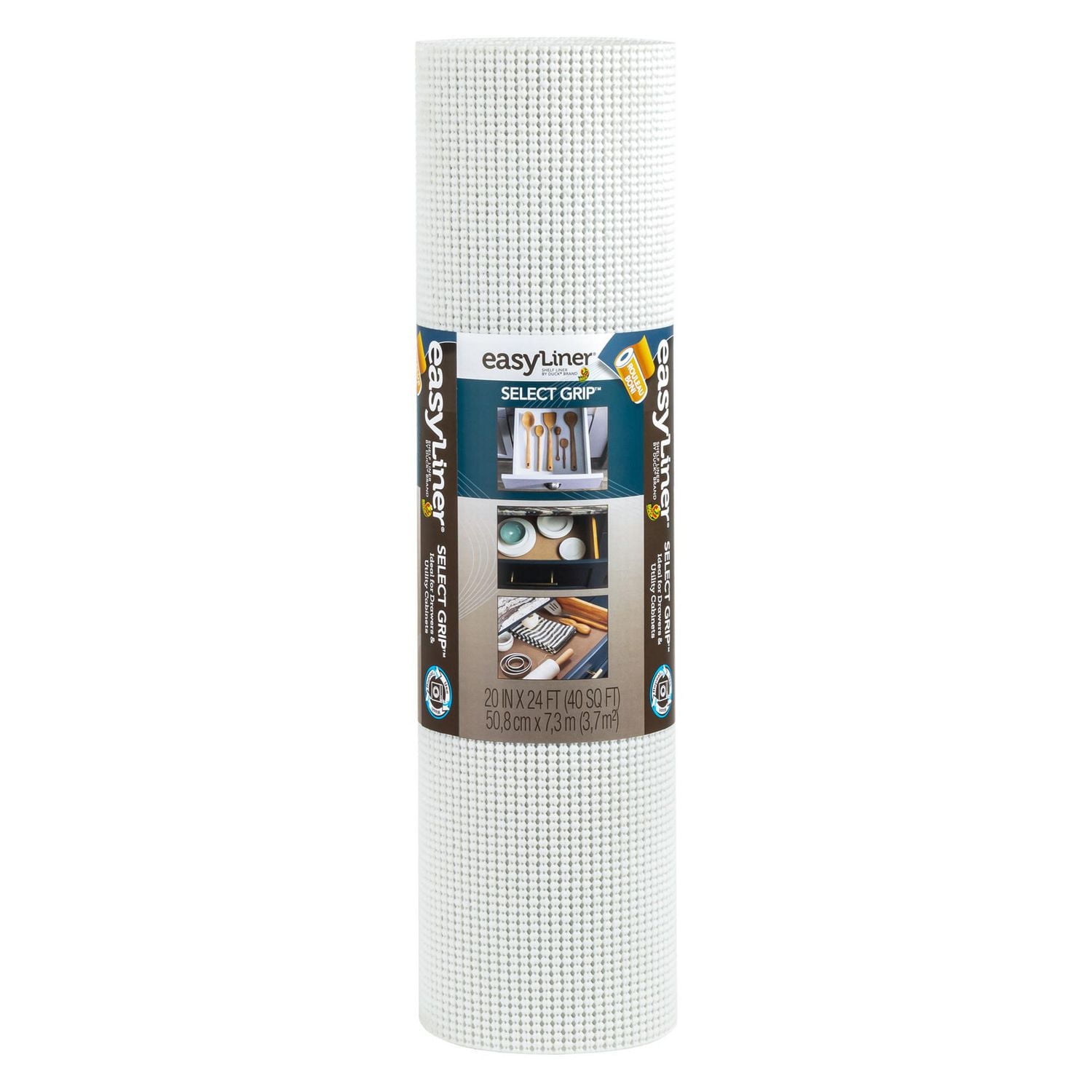 Select Grip EasyLiner Brand Shelf Liner, White, 20 in. x 24 ft., Multiple Sizes Available
