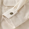 thumbnail image 5 of Ticikt Boys Corduroy Shirt Jacket Long Sleeve Casual Open Front Shirt with Collar for Kids Toddler,Color:White,Size:2-3 Years, 5 of 7