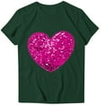 thumbnail image 2 of Rciityk Valentines Day Short Sleeve Tops for Women Fashion Casual Round Neck Love Heart Printed Tee Shirt Summer Loose Crew Neck T-Shirt Tops, 2 of 4
