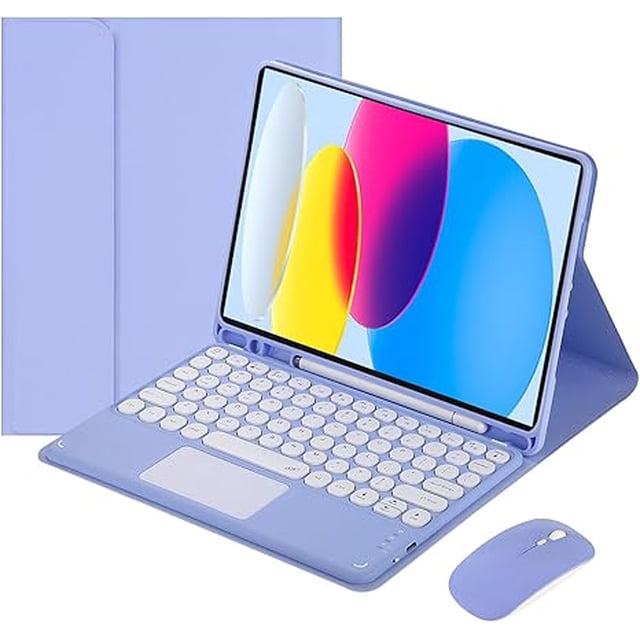 Funda con Teclado Táctil para iPad 11.ª Gen 11" (A16) 2025 / iPad 10.ª Gen 10.9" 2022 (Morado)