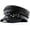 Black, variant on Womens Leopard Print PU Leather Newsboy Hat Peaked Beret Cap Studded Punk Cadet Captain Sailor Hat Military Flat Top Cap