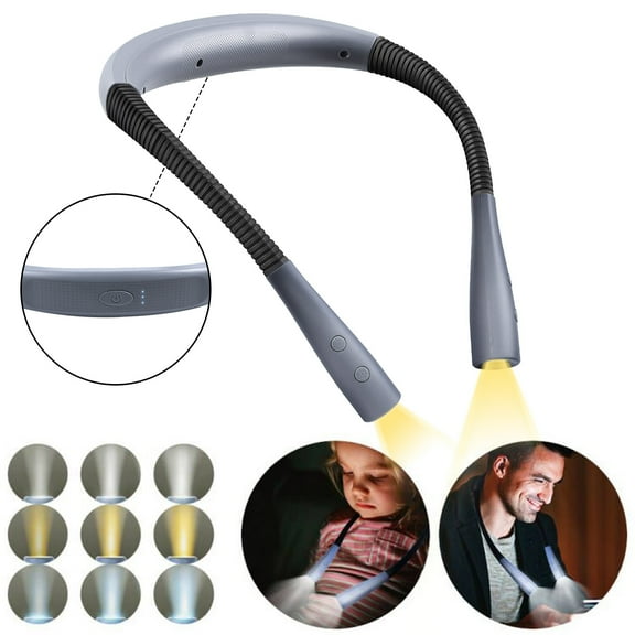 AXOMRFC LED Neck USB Rechargeable Book Light, 3 Color Temperature Modes
