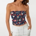 thumbnail image 6 of Stralyhd American Flag Women's Strapless Tube Top 2026 Summer Y2k Crop Tank Workout Bandeau Backless Slim Fit Beach Stretchy Tops for Vacation Navy XXL, 6 of 6