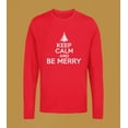 thumbnail image 5 of Old Glory Mens Christmas Keep Calm And Be Merry Long Sleeve T Shirt, 5 of 5