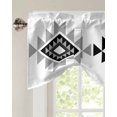 thumbnail image 3 of Tie Up Valance Curtain for Kitchen,Aztec Tribal Geometric Black Gray Rod Pocket Short Curtains Adjustable Tie-Up Shade Valances,Vintage Ethnic Style Window Treatment for Bathroom Living Room Bedroom, 3 of 8