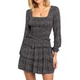 thumbnail image 1 of Mini vestido estampado de lunares de algodón de manga larga de otoño para mujer$ Moda de otoño/invierno Vestido estampado de manga larga de mujer Adepaton HMHZ1833-4, 1 of 6