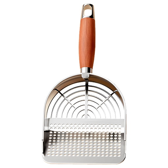 ACDANC Metal Cat Litter Scoop with Holder Cat Scooper for Litter Box Pet Poop Scooper with Ergonomic Wood Handle Fast Sifting Shovel Cat Supplies