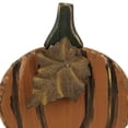 thumbnail image 5 of Northlight Wooden Fall Harvest Pumpkin Decoration with Leaf - 6.25", 5 of 6