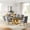 Gold Black Table & Gold Gray Chair, variant on Modern Faux Marble Dining Table Set, 69" Rectangular Faux Marble Tabletop with Polished Stainless Steel Base and 6 Tufted Velvet Chairs