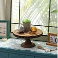 thumbnail image 3 of Hanobe Rustic Cake Stand 11.8 Inch Wood Dessert Display Riser Vintage Beads Cake Stand for Wedding And Christmas Reception Decoration, Brwon, 3 of 6