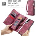 thumbnail image 3 of Funda tipo cartera para Samsung Galaxy S25 Edge, con cremallera, tarjetero, correa para la muñeca, funda protectora trasera magnética desmontable a prueba de golpes para Galaxy S25 Edge., 3 of 9