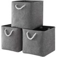 thumbnail image 1 of Fabric Storage Cube, Storage Cube Basket, Foldable Storage Box For Toys, Clothes 25 X 25 X 25 Cm (set Of 3, Grey), 1 of 5