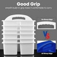 thumbnail image 4 of Plastic Classroom Caddy Organizer with Handle, 6-Pack 3 Compartments, Teacher Supply Storage Caddy for Classroom Organization, Table, Desk, Office, Craft Art - White, 4 of 8