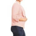 thumbnail image 2 of Women's Plus Size Lightweight Draped Neck Open Front Solid Blazer Jacket, 2 of 3
