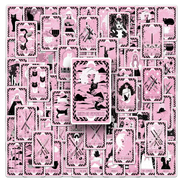 Paquete de pegatinas Cat Tarot, 78 unidades, vinilo impermeable para portátil