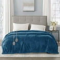 thumbnail image 2 of OLLIIX Beautyrest Couverture Chauffante Réversible en Polyester Microlight Uni, Bleu Sarcelle, Taille Queen, 2 of 8