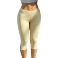 thumbnail image 3 of Zulora Women's Summer Capri Pants Elastic Waist with Side Slit Slim Fit Cropped Trousers Casual Stretch Leggings for Yoga Running Hiking Outdoor Activities Breathable Comfortable Design, 3 of 8