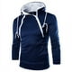 thumbnail image 4 of Sudadera con capucha de cuello alto para hombre, suéter de manga larga con cremallera doble Diagonal, Color sólido, deportes al aire libre, Casual, blanco y negro, Invierno, 4 of 5