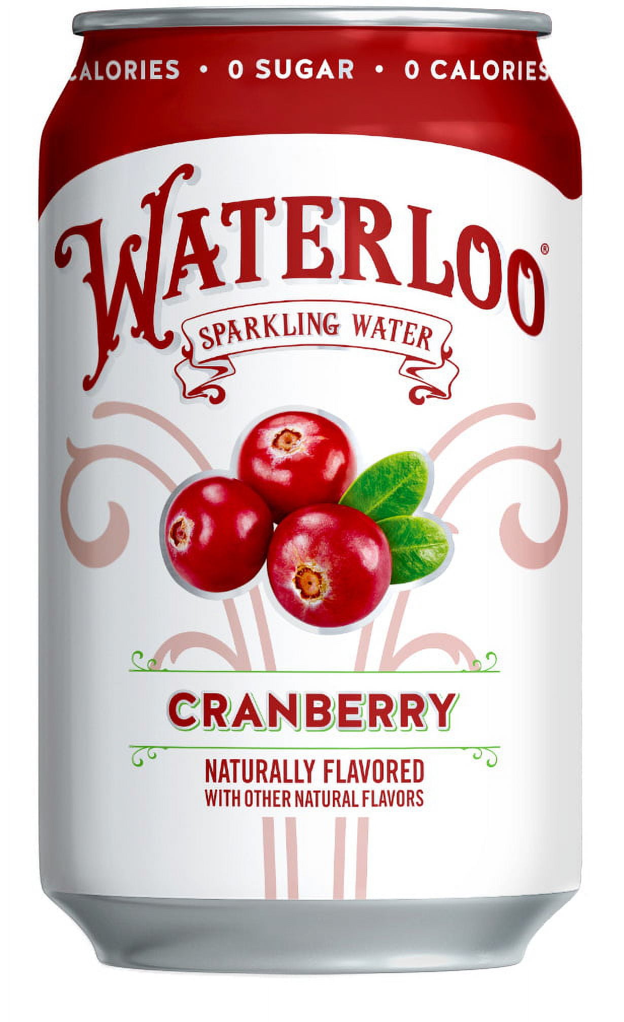 Waterloo Sparkling Water, Cranberry, 12 fl oz, 8 Pack Cans