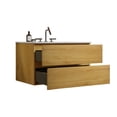 thumbnail image 2 of Oak - colored Floating Vanity | Sleek Design & Durable Basin | Bathroom Styling, 2 of 2