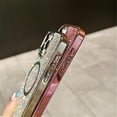 thumbnail image 3 of for iPhone Case,[Compatible with MagSafe] Luxury ElectroPlated Frame Glitter Sparkle Sparkly Rhinostone Soft Shockproof Phone Case (Rose Gold,iPhone 14), 3 of 5