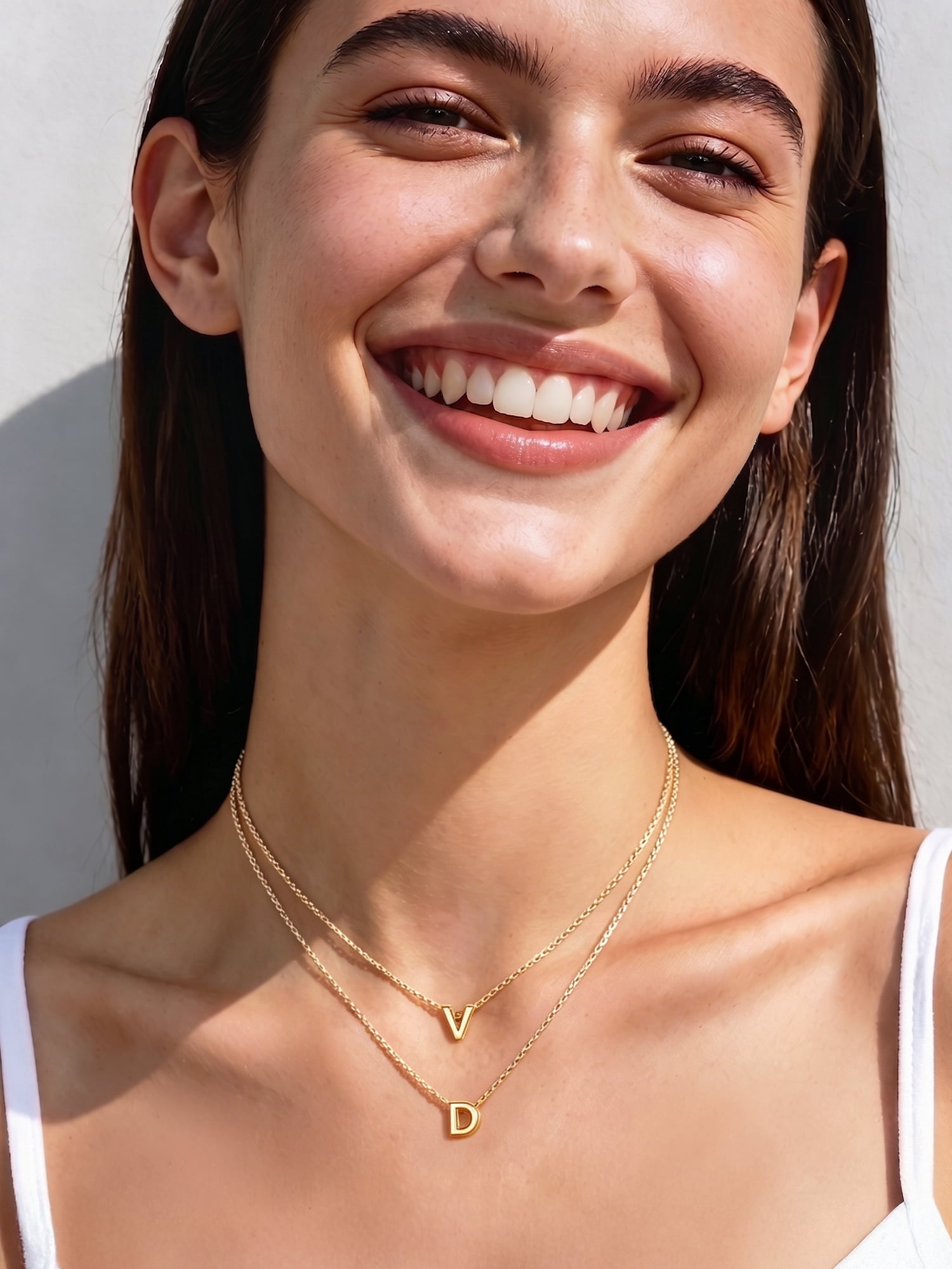 ChicSilver Solid Sterling Silver Initial Necklaces 14K Gold Plated Dainty A-Z Pendant Letter Charm Personalized Name Necklaces Jewelry Christmas Birthday Valentine's Day Gifts for Her
