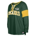 thumbnail image 2 of Women's New Era Green Green Bay Packers Plus Size Lace-Up Notch Neck Long Sleeve T-Shirt, 2 of 3