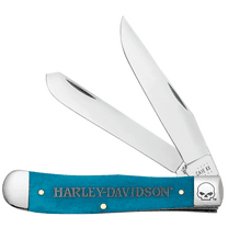 Case XX Knives Harley-Davidson Caribbean Blue Stainless Trapper Knife
