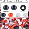 thumbnail image 2 of 1 Box 800pcs 6 x 9 mm Pony Beads Red Black Pony Beads Assorted Christmas Red Black Small Barrel White Plastic Spacers for Jewelry Making Women Party Favors Hair Decors Crafting Colorful DIY, 2 of 5