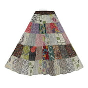 Young Threads Multi Patchwork Boho Maxi A line skirts