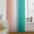 thumbnail image 6 of Teal Pink Ombre Sheer Curtains 45 Inches Long, Contemporary Art Abstract Aesthetics Light Filering Curtains, Breathable Simi Curtain Privacy Drapes for Kitchen Bathroom Small Window Treatment, 6 of 9