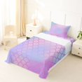 thumbnail image 3 of Manfei Mermaid Scale Twin Sheets, Dreamy Gradient Shell Bedding, Pink Lavender, 3 Pieces, 1 Flat Sheet, 1 Fitted Sheet and 1 Pillowcase, 3 of 6