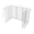 thumbnail image 4 of vidaXL Gabion Double Poubelle à Roulettes Acier 180x100x120 cm, 4 of 5