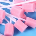 100pcs Oral Care Sponge Swab Tooth Cleaning Mouth Swabs (Pink