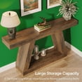thumbnail image 6 of 55" Farmhouse Rustic Console Table, MDF Entryway Table, 330lb Load, Versatile for Sofa Living Room, Brown, 6 of 6