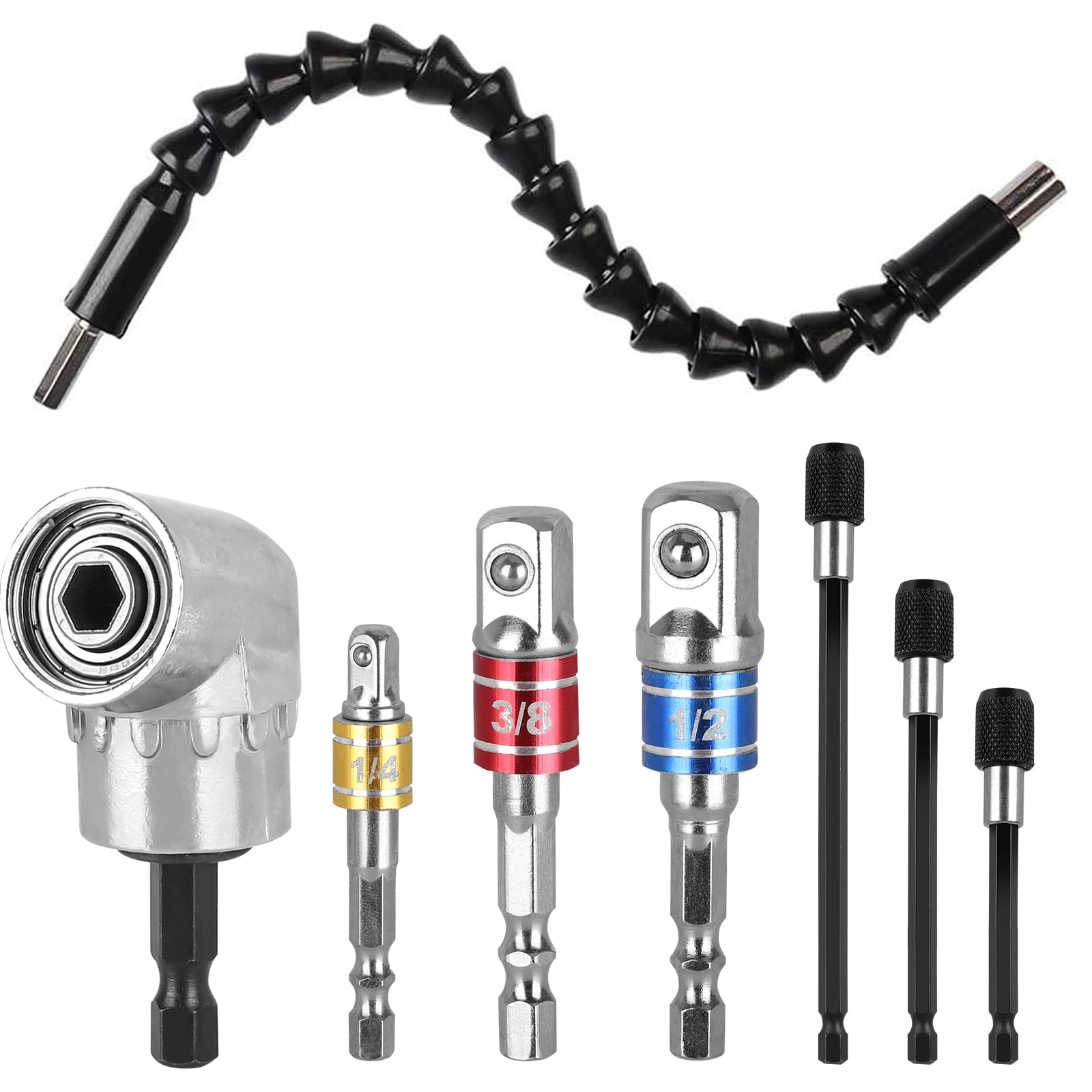 EEEkit Right Angle Drill Bit Set, 1/4" 105 Degree Right Angle Drill+1/4