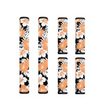 ZIATUBLES 6 PCS Refrigerator Door Handle Covers Anti-static Soft Kitchen Appliance Gloves Fridge Dishwasher Oven Handle Sleeve Protector Cozy Home Decor, Hibiscus Flower Orange