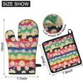thumbnail image 6 of Pioneer Flower Kitchen Oven Mitt and Pot Holder Sets 4 Pcs for Baking, Cooking and Grilling, Heat Resistant Up To 392 °F, 6 of 7
