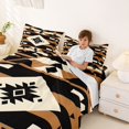 thumbnail image 3 of jejeloiu Bold Tribal Bed Sheets,Southwest Print Full Size Sheets For Boys,Black Tan,4pcs,1 Flat Sheet, 1 Fitted Sheet and 2 Pillowcases, 3 of 6