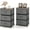 Grey With 3 Drawers, variant on Hanyu Fabric Dresser Set of 2 with 2 Drawers, Nightstand for Bedroom, Bedside Table with Removable Fabric Bins & Handles, Sofa Side Table, End Table for Living Room, Entryway, Black & Rustic Brown