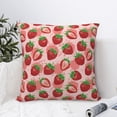 thumbnail image 4 of Yiaed Cute Strawberry Print Pillow Covers Super Soft Decorative Square Throw Pillow Covers Case Cushion Covers for Sofa Couch Bedroom Car Decor（No pillow core）-12"x12", 4 of 7