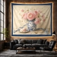 thumbnail image 6 of Porcelain Pitcher with Floral Bouquet Still Life, Romantic Vintage for Home Decor Enthusiasts, Framed Vintage Art, Anniversary Gift, Tapestry Wall Hanging for Home Library and Study Room, 6 of 7
