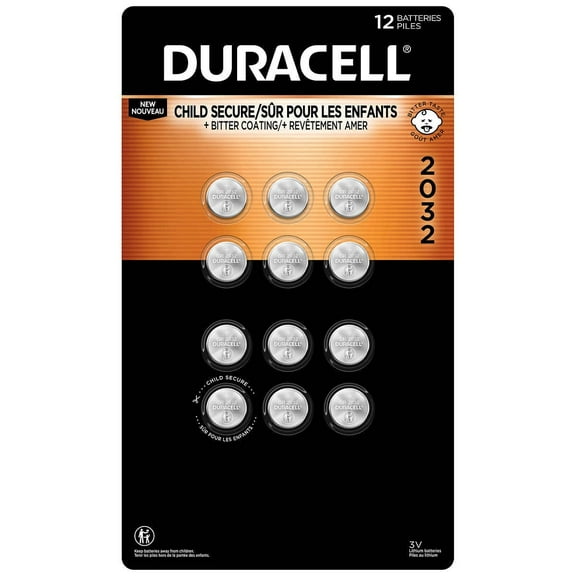 Duracell Lithium 2032 Coin Batteries, 12 Count
