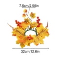 thumbnail image 3 of Artificial Maple Leaf Candle Holder Set, Fall Wreath Centerpiece For Table, Thanksgiving Party, Or Halloween Decoration, 3 of 6