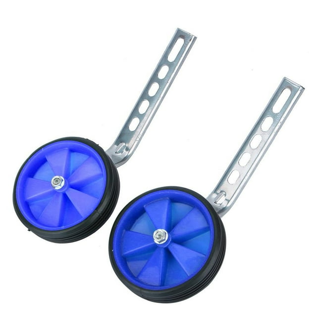 HURRISE Stabilisateurs de Vélo Universels Réglables, Roues Stabilisatrices de Vélo de 12 à 20 Pouces, Bleu