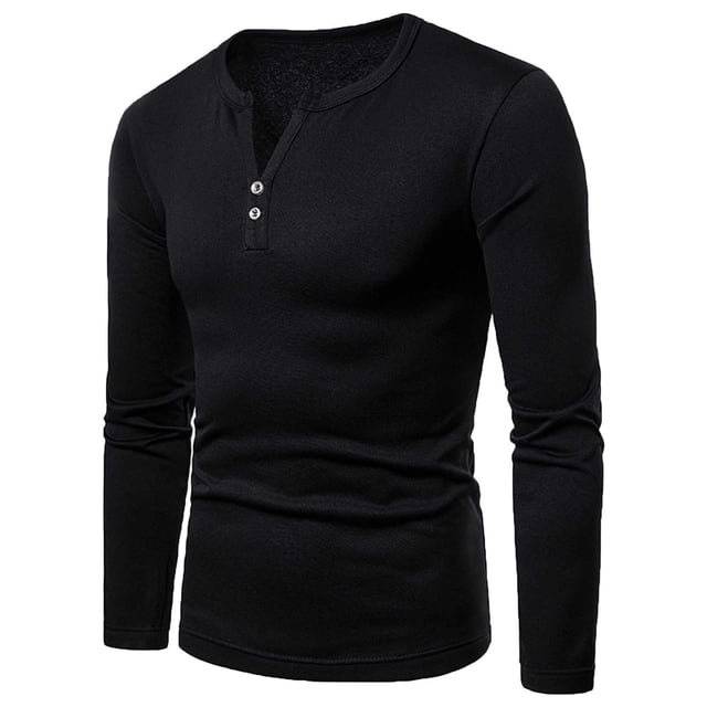 Blusa de manga larga para hombre, color sólido, informal, delgada, a la moda Pompotops oipoqjl8220