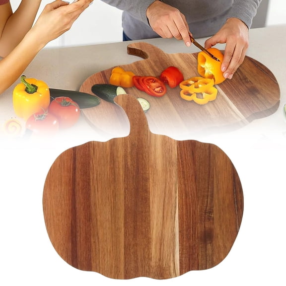 Clearance Under $6 Pumpkin-Shaped Wood Cutting Board for Fall Kitchen and Charcuterie