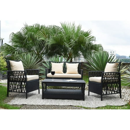 Handy Seat - Handy Living Arriba 4 Piece Indoor/Outdoor Conversation Set