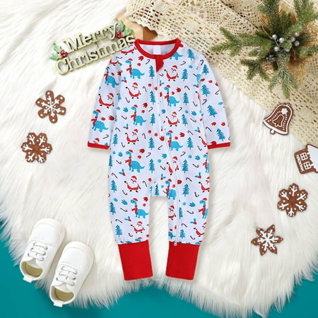 

CieKen Toddler Boys Long Sleeve Cartoon Chrsitmas Prints Fall Winter Newborn Rompers Jumpsuits Clearance Toys