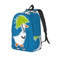 thumbnail image 2 of Naloa Canvas Backpack for Men Women Goose Holding an Umbrella Print Rucksack Casual Travel Daypack Large and Small Durable College Tote Satchel Bookbag for Teens, 2 of 8